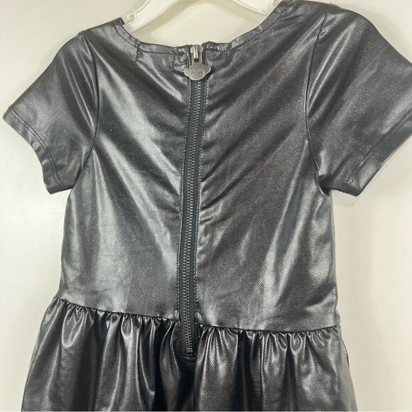 Appaman Girls 4T Black Faux Leather Sparkle Dress Short Sleeve Party Whimsigoth - Picture 7 of 11